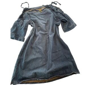 Maeve‎ Anthropologie Denim Mini Dress Tie Shoulder Sleeve Women's Casual medium